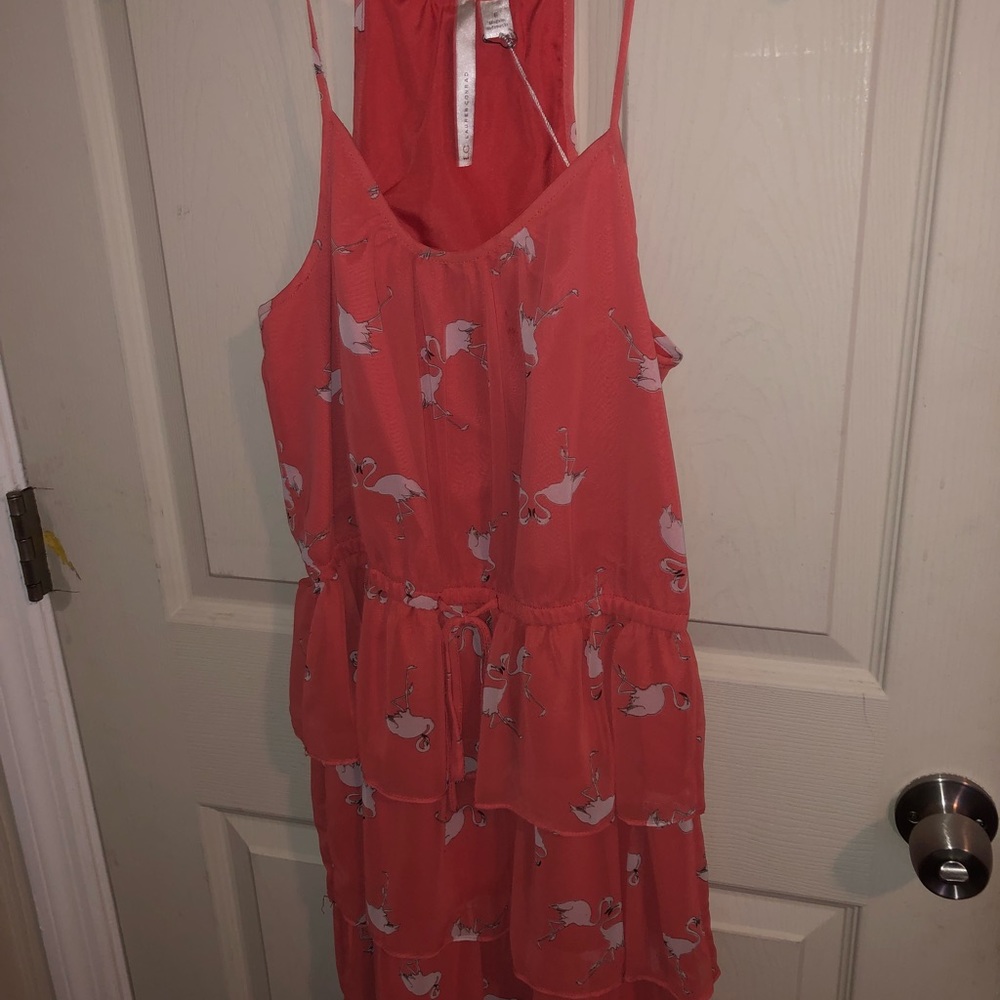 Flamingo Print Ruffle Dress - Picture 2 of 3